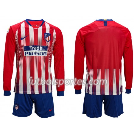 Camisetas Atlético Madrid Niño Primera Equipacion 2018/2019 Manga Larga
